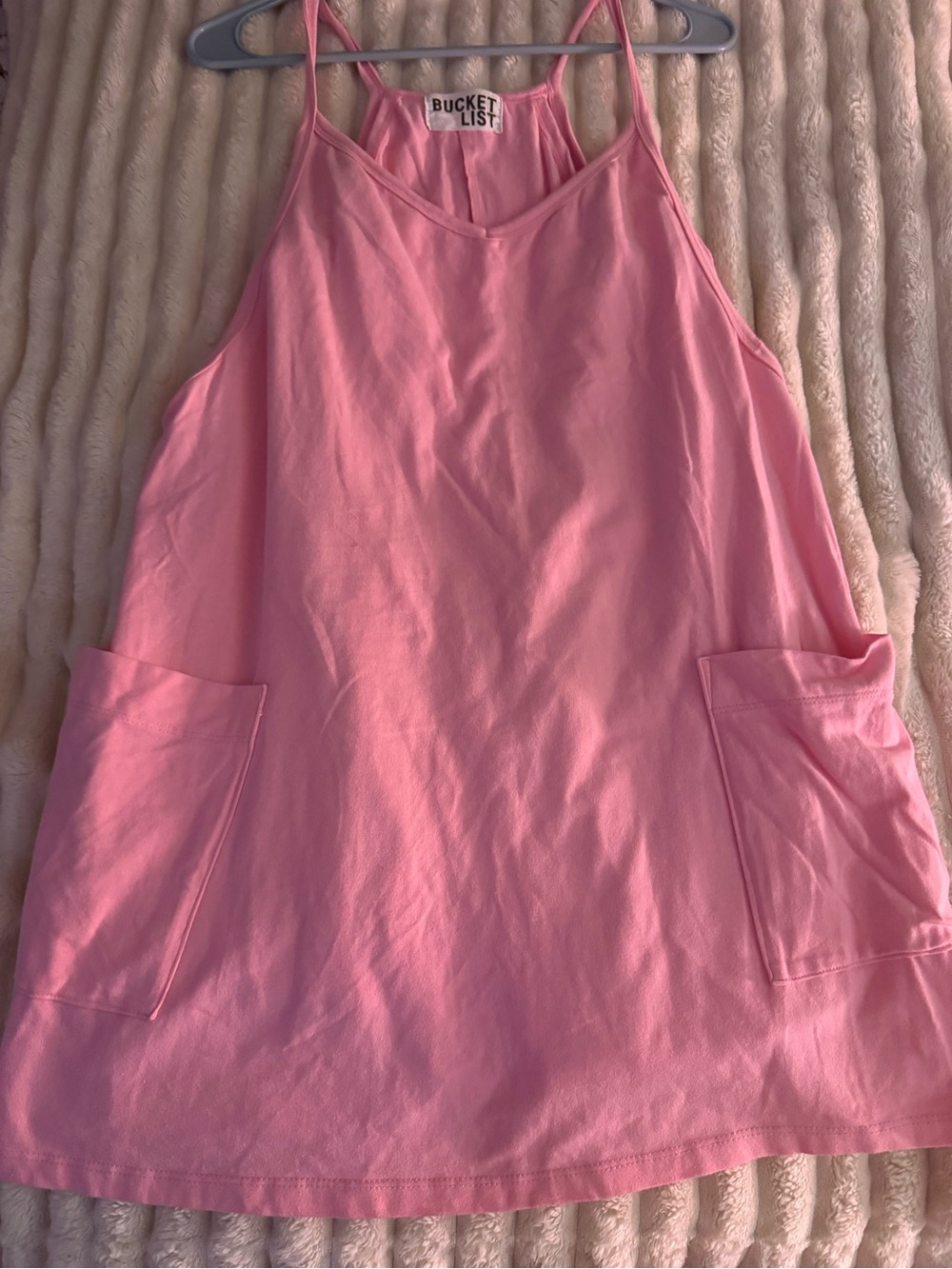 BUCKETLIST Pink Sleeveless Romper with Pockets